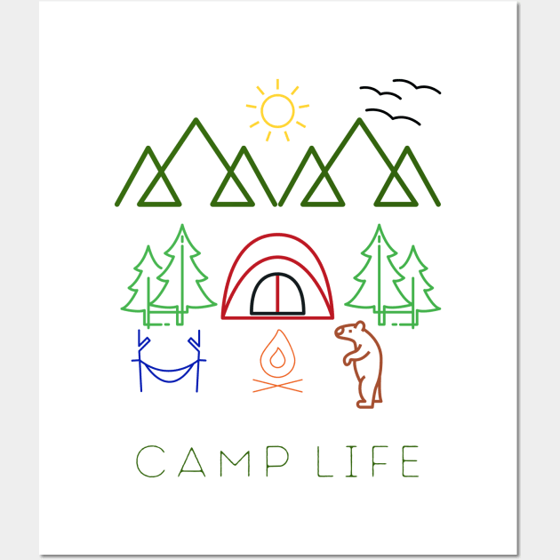Camp Life - Full Color Wall Art by TeeTrafik